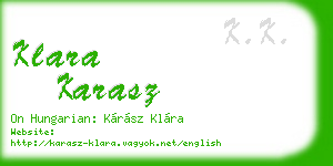 klara karasz business card