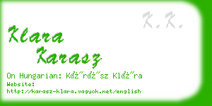 klara karasz business card